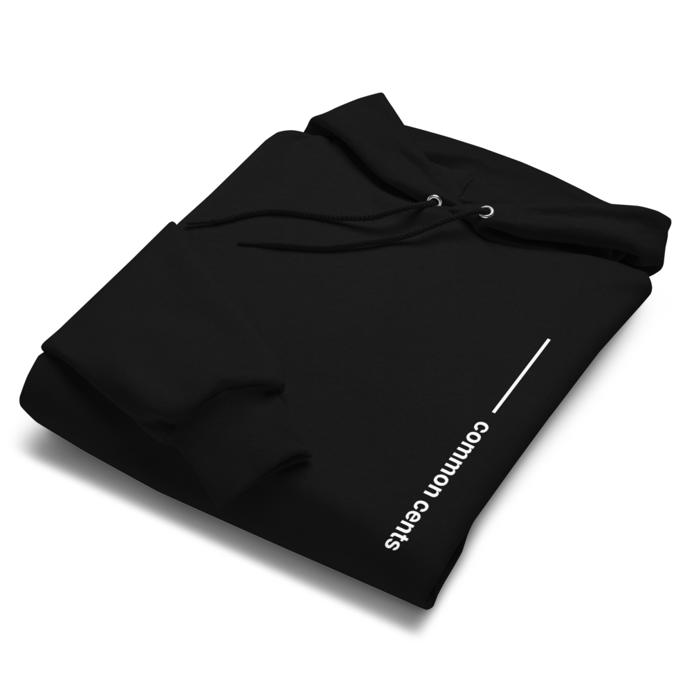 Common Cents hoodie print detail